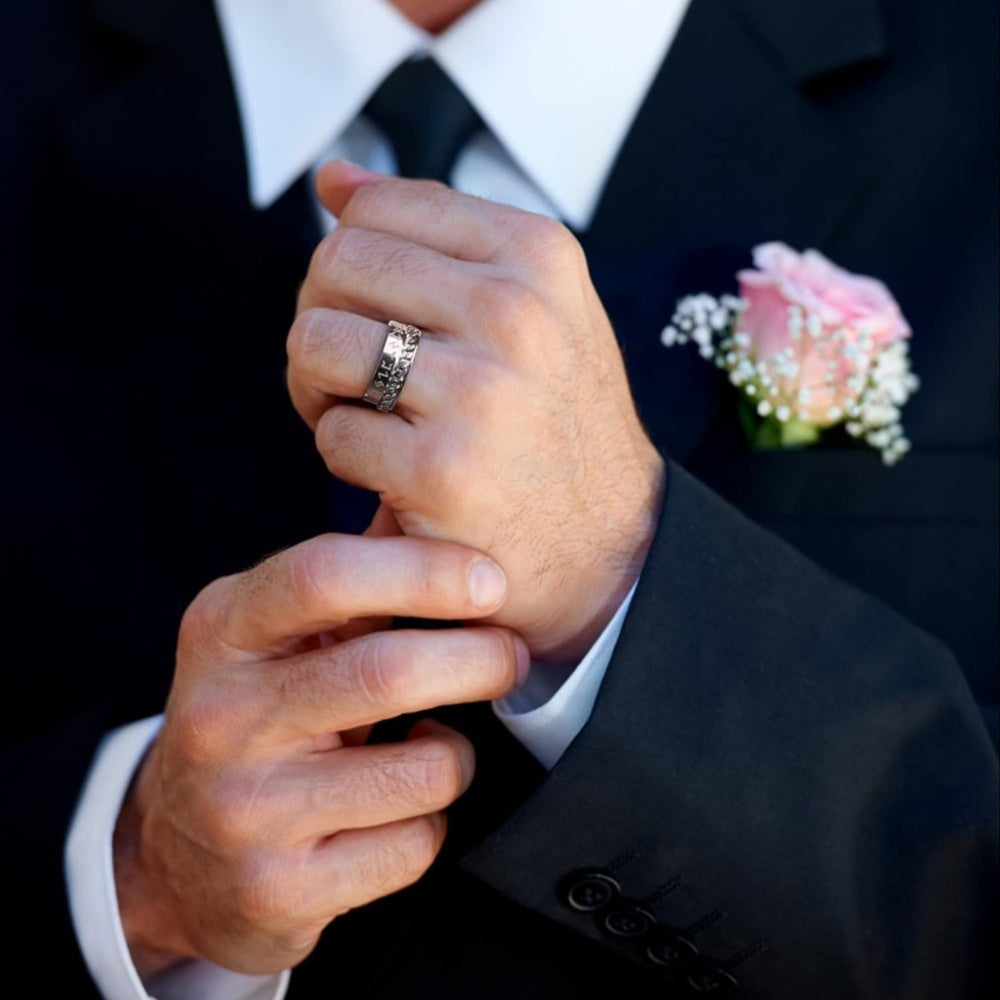 9pcs Revolving Chain Ring Gothic Celtic 316L 316L Stainless Steel Vintage Rock Band Promise Jewelry, For Teenager