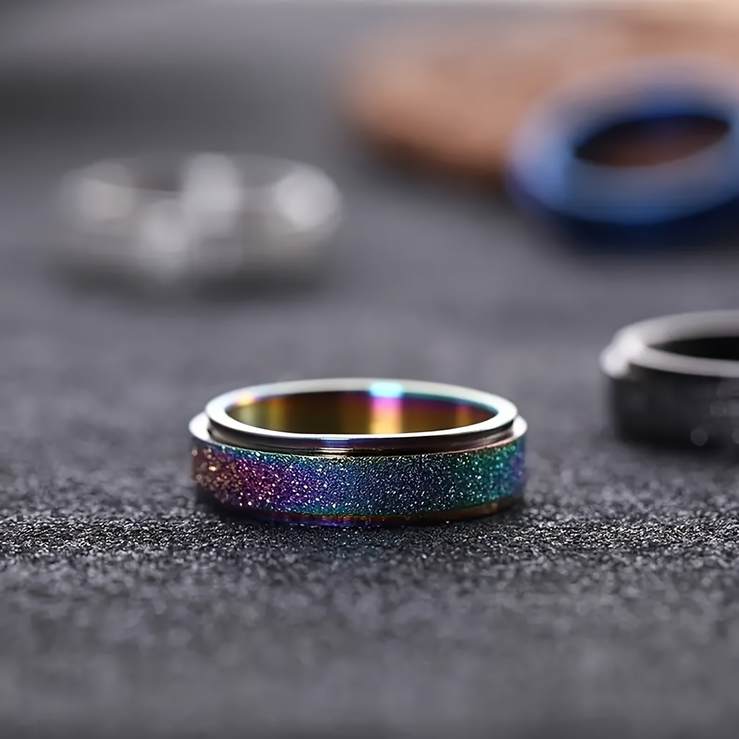 4pcs Stainless Steel Anxiety Ring for Women Fidget Anxiety Rings for Anxiety Rotatable Spinner Rings for Anxiety Stress Relieving Anxiety Rings Spinner Women Stress Roller Rings Anxiety Spinner Ring Size 6-10