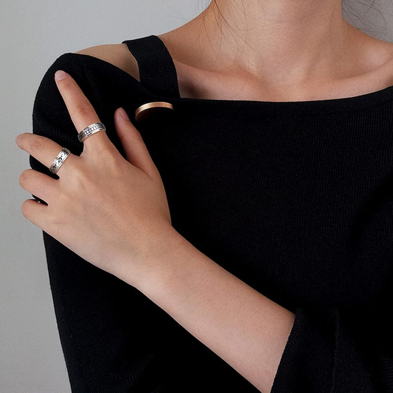 Stainless Steel Fidget Anxiety Ring for Women Men Fidget Spinner Rings Moon Star Celtic Stress Relieving Spinning Ring Wedding Band Rings Set46pcs