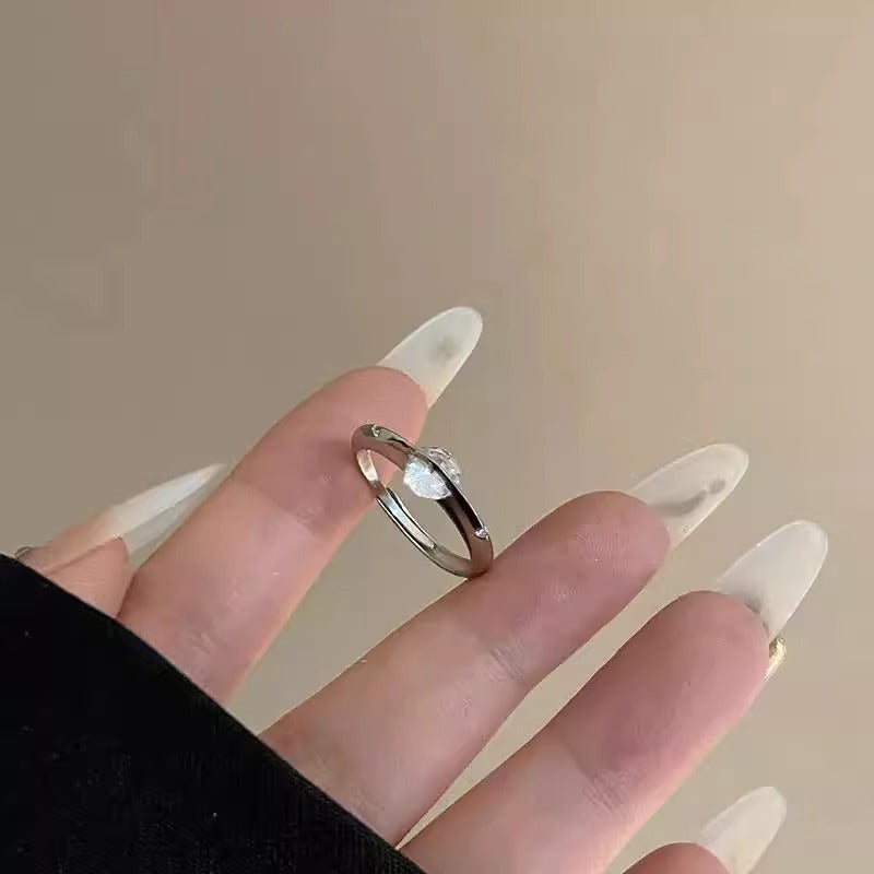 1pc Rotatable Ring for Women - Adjustable Stainless Steel Band with Sparkling Cubic Zirconia, Vintage Elegant Design for Daily Wear & Gift Giving, Year-Round Versatile Accessory, Gift for Her, Sophisticated Style, Durable Jewelry