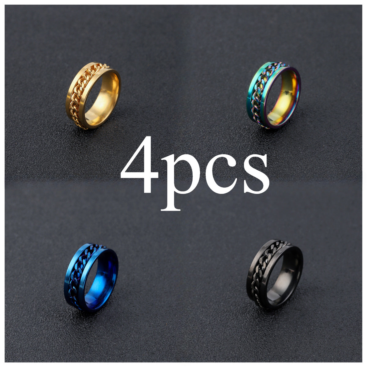 Ring for Opening Bottles And Beer, Rotatable Decompression Ring for Men, Rotatable Chain, Titanium Steel Ring, Stainless Steel Jewelry for Women