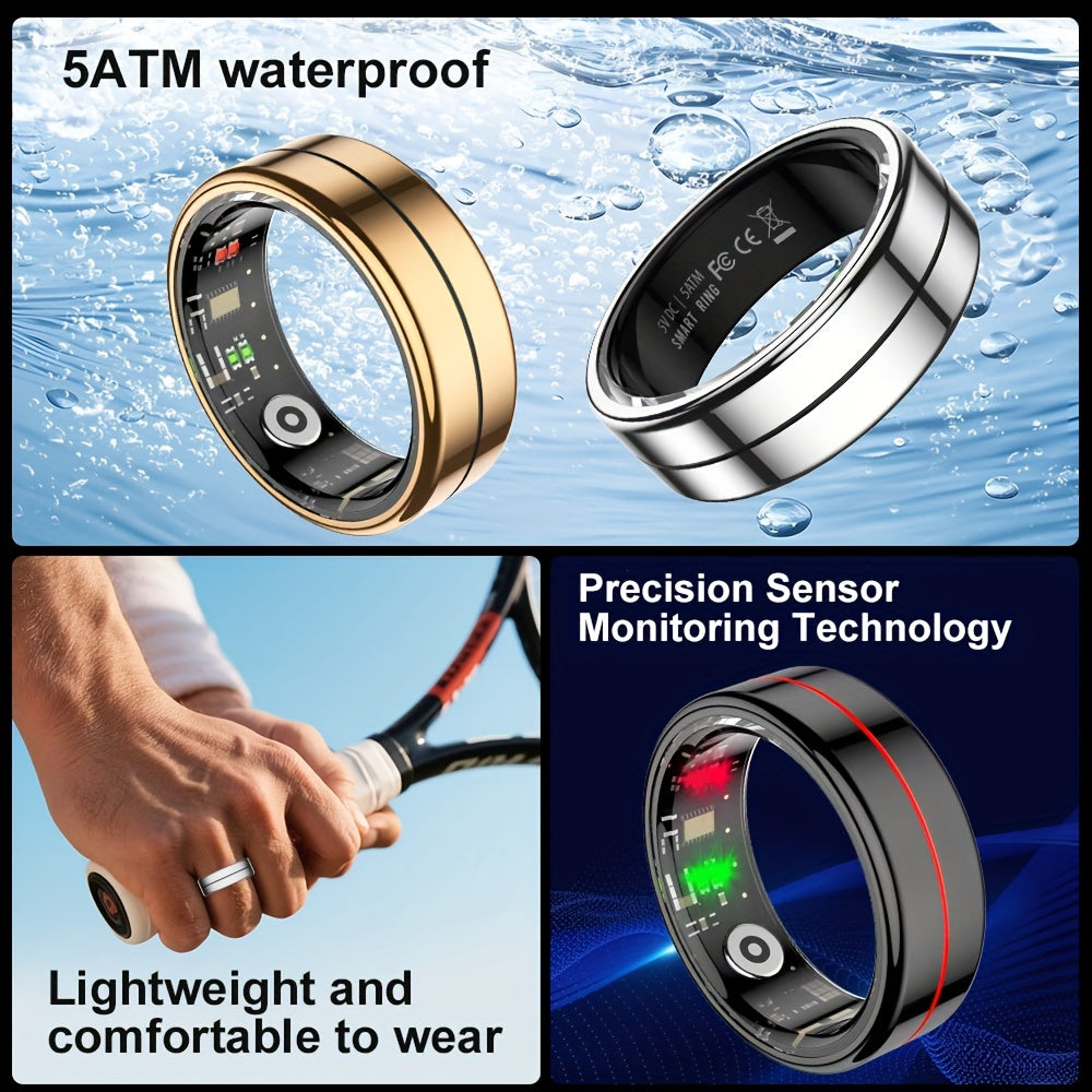 Youth Demon Smart Ring with 5ATM High Quality, Touch Screen, Lightweight Design, and Modern Look. Ideal for Business, Sports and Other Occasions, with Various Sports Modes. A Great Gift for Friends and Family.