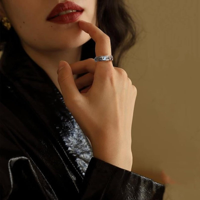 3pcs 316L 316L Stainless Steel Spinner Rings for Men & Women - Moon, Star, Flower Fidget Bands for Relax, Wedding Promise Rings, Everyday & Party Wear, Perfect Gift for Holidays, Music Festivals, Father'S Day, Thanksgiving, Easter, Relax Rings |