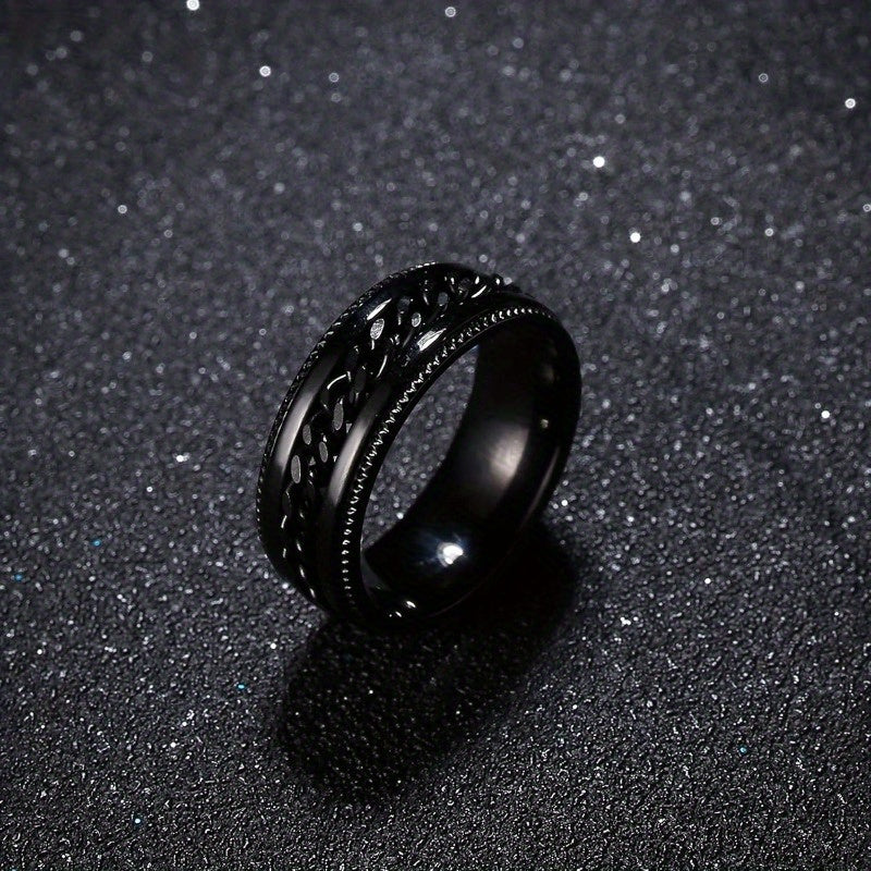 3pcs Stainless Steel Fidget Band Rings for Men Women Cool Spinner Rings Wedding Pormise Band Ring Set 6/ 8mm Wide