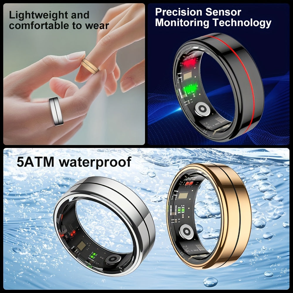 Youth Demon Smart Ring with 5ATM High Quality, Touch Screen, Lightweight Design, and Modern Look. Ideal for Business, Sports and Other Occasions, with Various Sports Modes. A Great Gift for Friends and Family., Daily Wearable Tech, Fitness Tracker,