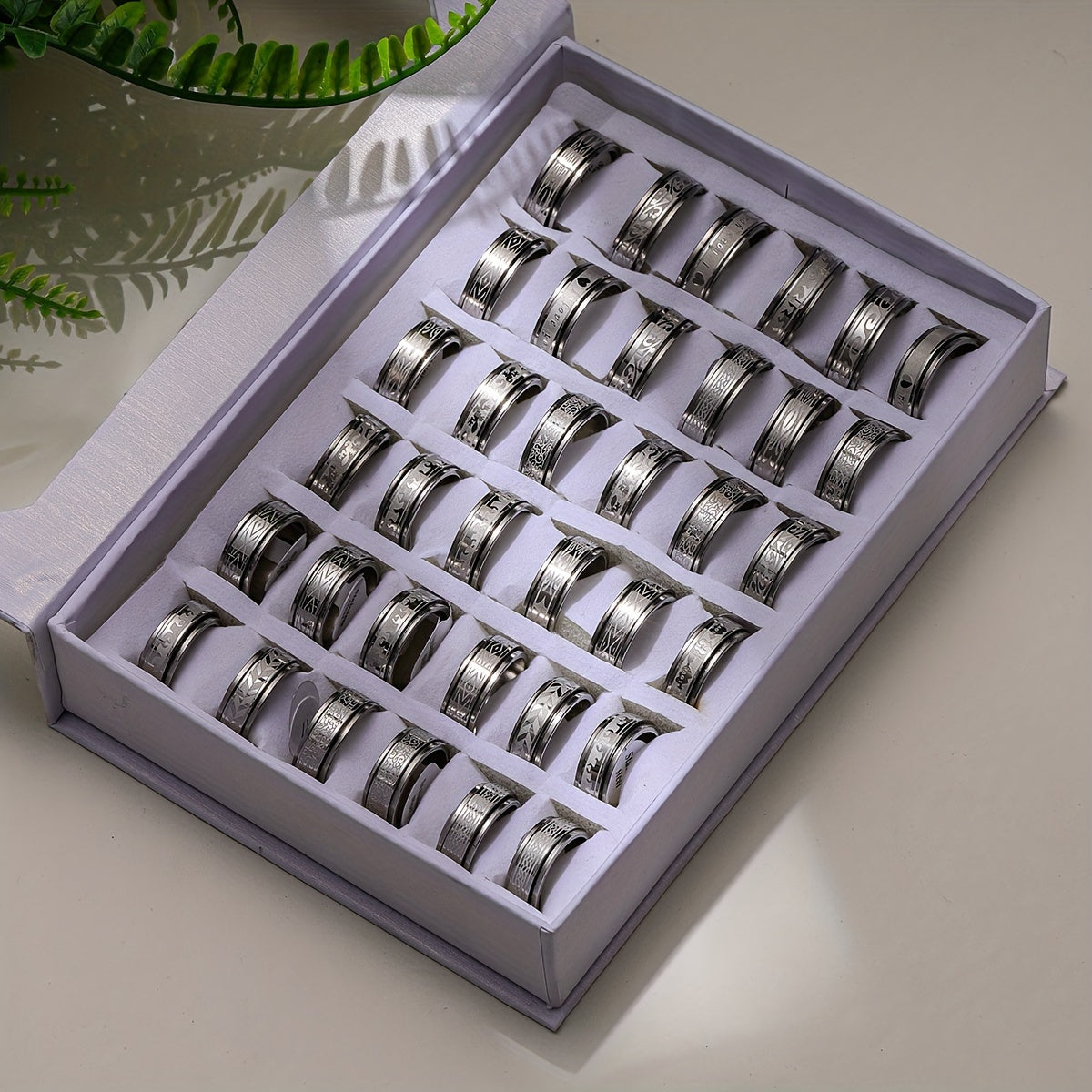 Wholesale Lots 30pcs Stainless Steel Golden Silvery Men Woman Rings for Men Rotating Stainless Steel Anti Stress Anxiety Relife Spinning Ring